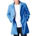 thumbnail image 1 of Mrmaere Men's Long Coat Lapel Collar-Button Comfortable Outerwear for Daily & Casual Blue L, 1 of 4