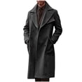 thumbnail image 1 of Mrmaere Men's Long Peacoat Double-Breasted Wide-Lapel Warm Stylish Outerwear for Daily & Formal Black XXL, 1 of 5