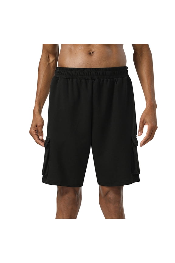Men's Minimalist Athletic Casual Shorts Relaxed Style Elastic Waist Closure Quick Dry for Gym Daily Training Black M