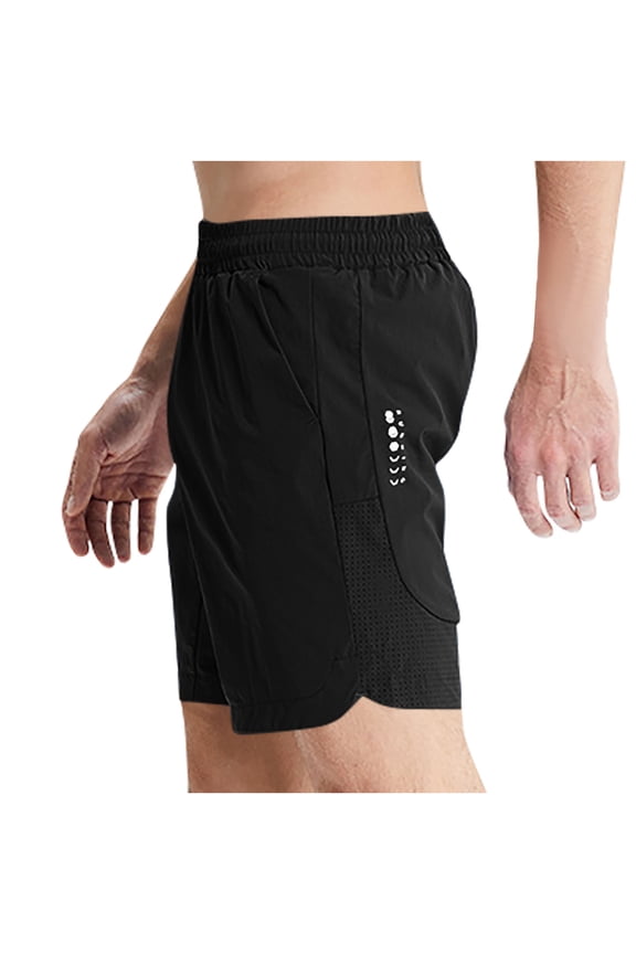 Men's Minimalist Athletic Quick Dry Shorts Slim Elastic Waist Closure Breathable for Sports Training Black L