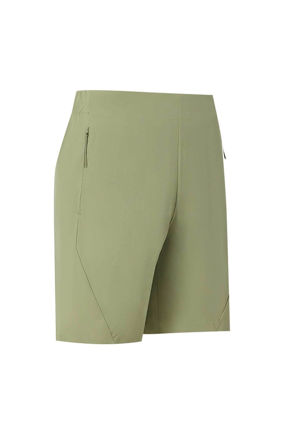 Men's Minimalist Athletic Shorts Straight Style Elastic Waist Drawstring Closure Lightweight for Active Daily Wear Green M