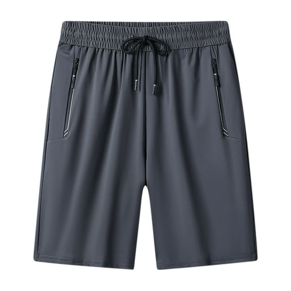 Mrmaere Men's Multi-Pack Side Zipper Casual Shorts Relaxed Style Elastic Waist Closure Durable for Daily Casual Activities Gray L