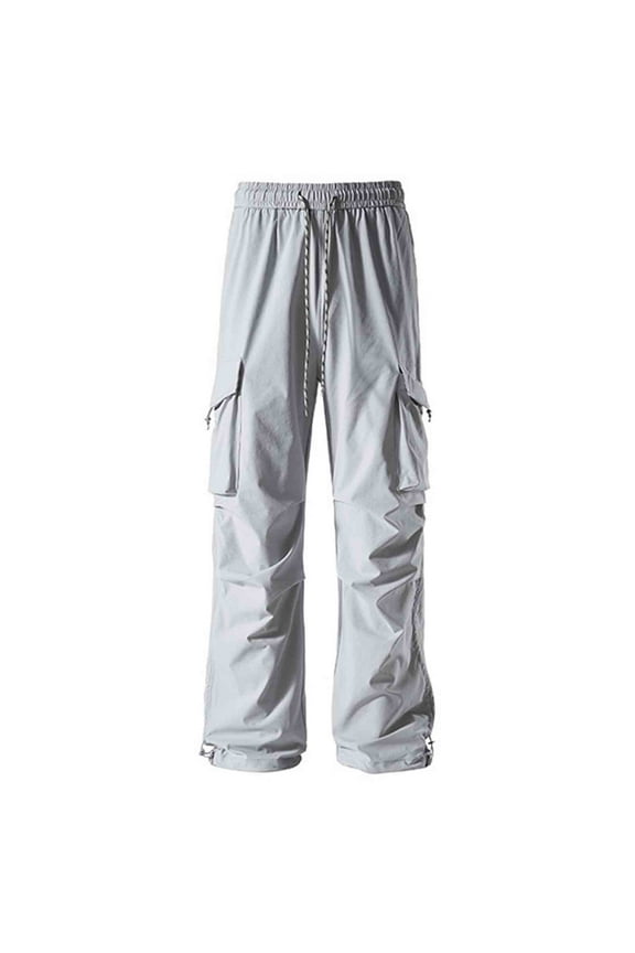 Men’s Outdoor Water-Resistant Pants Long Leg Durable Fabric Windproof Design Wear for Hiking Adventures White L