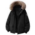thumbnail image 1 of Mrmaere Men's Parka Jacket-Hood Multi-Pocket Warm Stylish Outerwear for Winter & Daily Black S, 1 of 4