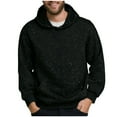 thumbnail image 1 of Mrmaere Men's Pullover Hoodie Speckle Texture Design Kangaroo Pocket Soft Fabric Top for Casual Outings Daily Wear Street Style Black L, 1 of 8