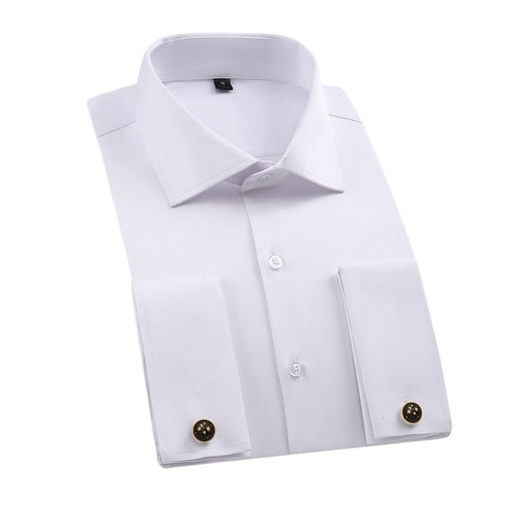 Mrmaere Men's Regular Length Dress Shirt Collar Stays Detail Wrinkle-Resistant Fabric Formal Design Business Meetings Office Daily Travel Use White XXXL