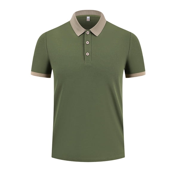 Mrmaere Men's Short Sleeve Shirt Tone Neck Button Placket Lightweight Fabric Durable Comfortable Everyday Outdoor Wear Army Green XXXXL