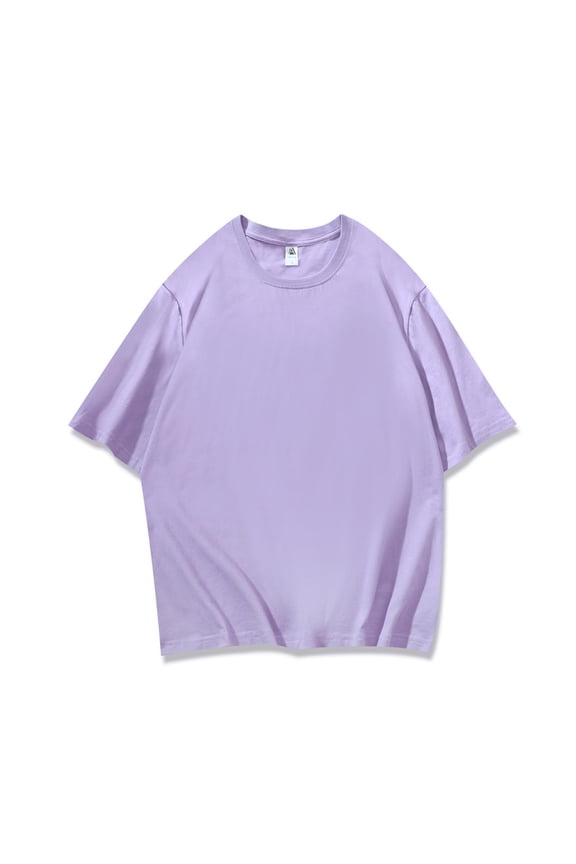 Men's Short Sleeve Tee Oversized Crew Neck Pull-On Design Soft Fabric Breathable Casual Daily Top Purple XXXXL