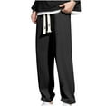 thumbnail image 1 of Mrmaere Men’s Side Stripe Wide Leg Casual Pants Long Leg Roomy Fit Soft Fabric Wear for Street Style Casual Gatherings Black XXL, 1 of 4