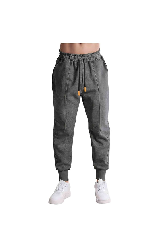 Men’s Slim Cuffed Casual Pants Long Leg Soft Fabric Modern Design Wear for Urban Outings Casual Hangouts Dark Gray M