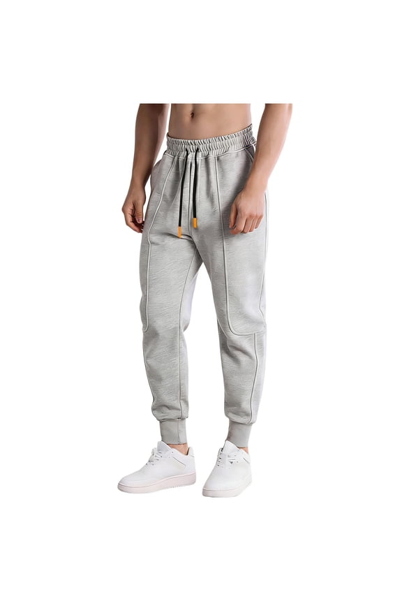 Men’s Slim Cuffed Casual Pants Long Leg Soft Fabric Modern Design Wear for Urban Outings Casual Hangouts Gray M