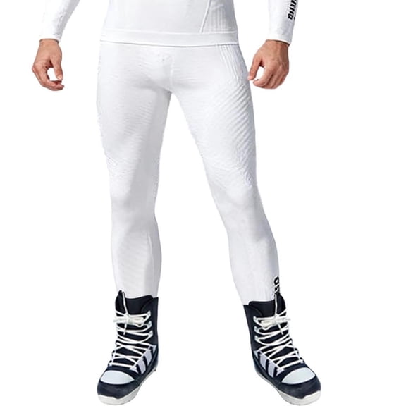 Mrmaere Men’s Slim-Fit Stretch Sport Pants Long Leg Flexible Fabric Supportive Design Wear for Fitness Activities Gym Workouts White L