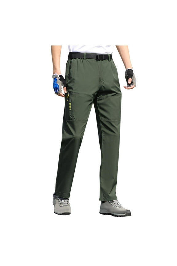 Men’s Slim Outdoor Pants Long Leg Durable Fabric Water-Resistant Design Wear for Hiking Light Adventures Army Green XXXXL