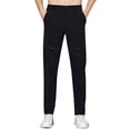 thumbnail image 1 of Mrmaere Men’s Slim Side-Stripe Pants Long Leg Modern Design Elastic Waist Wear for Urban Outings Casual Hangouts Black 28, 1 of 6