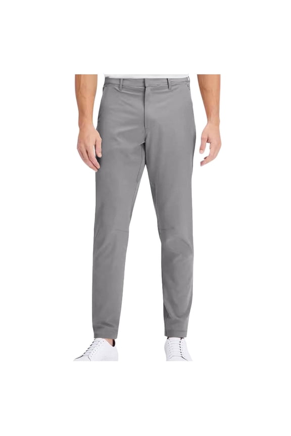 Men’s Slim Straight Leg Casual Pants Long Leg Smooth Fabric Classic Fit Wear for Daily Activities Semi-Formal Occasions Gray L