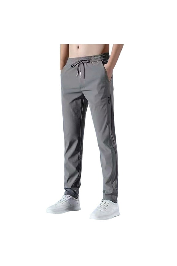 Men’s Slim Straight Leg Casual Pants Long Leg Soft Fabric Classic Design Wear for Urban Outings Casual Gatherings Dark Gray XL