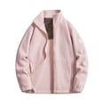 thumbnail image 1 of Mrmaere Men's Stand Collar Fleece Jacket Zip-Front Lightweight Warm Outerwear for Daily & Outdoor Wear Pink S, 1 of 8