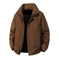 thumbnail image 1 of Mrmaere Men's Stand Collar Puffer Jacket Oversized Warm Casual Outerwear for Daily & Outdoor Wear Coffee XL, 1 of 6