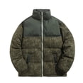 thumbnail image 1 of Mrmaere Men's Stand Collar-Tone Puffer Jacket Quilted Warm Casual Outerwear for Winter Daily & Outdoor Wear Army Green L, 1 of 4