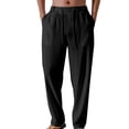 thumbnail image 1 of Mrmaere Men’s Straight Leg Drawstring Loungewear Pants Long Leg Smooth Fabric Relaxed Fit Wear for Casual Lounging Daily Relaxation Black XXL, 1 of 3