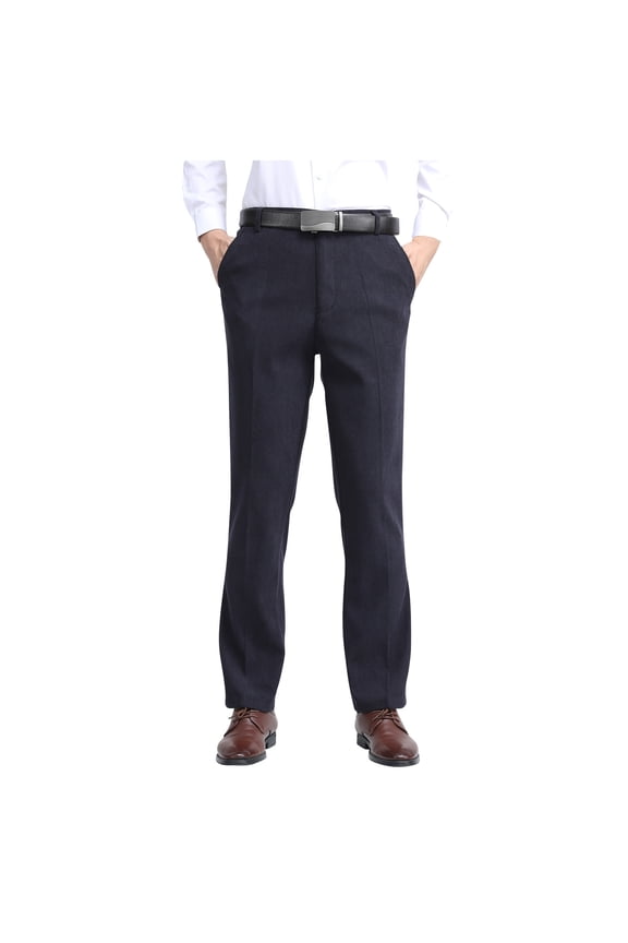 Men’s Straight Leg Formal Dress Pants Long Leg Tailored Fabric Elegant Style Wear for Meetings Special Events Gray XXXL
