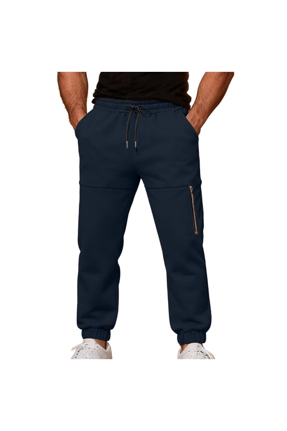 Men’s Straight Leg Multi Pocket Cargo Pants Long Leg Sturdy Fabric Practical Design Wear for Outdoor Tasks Daily Activities Navy S