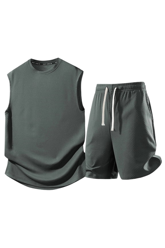 Men's Suit Set Loose Durable Construction For Long Term Use Easy To Match With Footwear And Accessories Dark Gray S