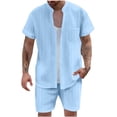 thumbnail image 1 of Mrmaere Men's Suit Set Solid Pattern Stylish Look For Modern Fashion Needs For Various Types Sky Blue M, 1 of 6