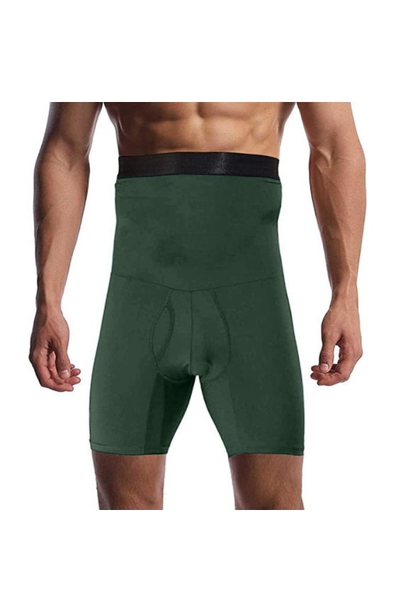 Men's Supportive Compression Shorts Slim Elastic Waist Pull On Closure Form-Fitting for Sports Training Green XXXXXL