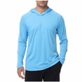 thumbnail image 1 of Mrmaere Men's UPF 50+ Sun Protection Basic Hooded T-Shirt Pullover Long Sleeve Outdoor Workout Shirt Sky Blue XXL, 1 of 9