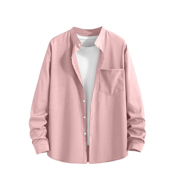 Mrmaere Men's UPF 50+ Sun Protection Button Down Shirt Long Sleeve Casual Outdoor Hiking Top Pink M