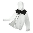 thumbnail image 1 of Mrmaere Men's UPF 50+ Sun Protection Color Block Hooded Jacket Lightweight Outdoor Cycling Shirt White S, 1 of 6