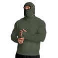 thumbnail image 1 of Mrmaere Men's UPF 50+ Sun Protection Full Face Cover Hoodie Pullover Long Sleeve Outdoor Hiking Shirt Army Green XL, 1 of 7