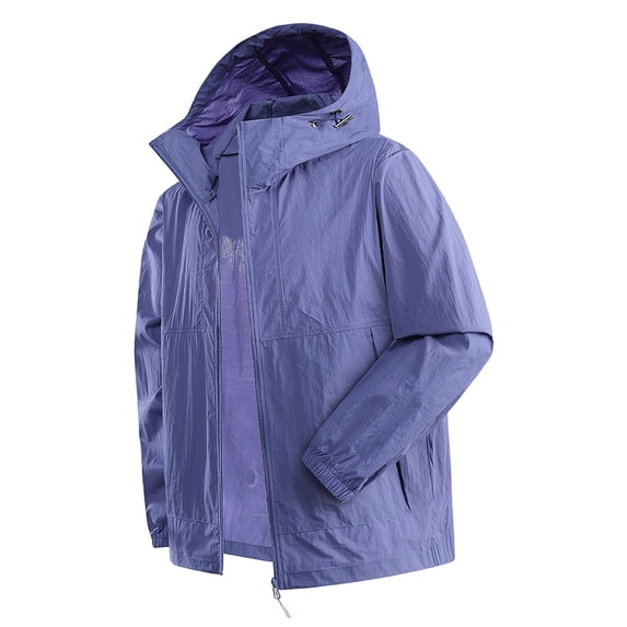 Mrmaere Men's UPF 50+ Sun Protection Lightweight Hooded Jacket Packable Water Resistant Outdoor Cycling Coat Multicolor M