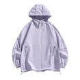 thumbnail image 1 of Mrmaere Men's UPF 50+ Sun Protection Oversized Hooded Jacket with Drawstring Full Zip Lightweight Outdoor Cycling Coat Purple M, 1 of 6