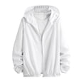 thumbnail image 1 of Mrmaere Men's UPF 50+ Sun Protection Translucent Hooded Jacket Full Zip Long Sleeve Outdoor Cycling Shirt White XL, 1 of 6