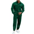 thumbnail image 1 of Mrmaere Men’s Work Style Casual Set Long Sleeve Button Front Multi Pockets Sturdy Fabric Practical Design Wear for Outdoor Tasks Daily Activities Green L, 1 of 9