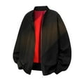 thumbnail image 1 of Mrmaere Men's Zip-Up Jacket Geometric Stylish Casual Outerwear for Daily & Streetwear Black L, 1 of 8