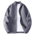 thumbnail image 1 of Mrmaere Men's Zip-Up Knit Jacket Stand Collar Textured Fabric Warm Comfortable Outerwear for Daily & Casual Gray M, 1 of 2