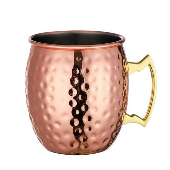 Mrmaere Moscow Mule Cup Stainless Steel Copper-plated Hammer Point Cup Beer Cup European and American Bar Cocktail Cup Drum Cup A