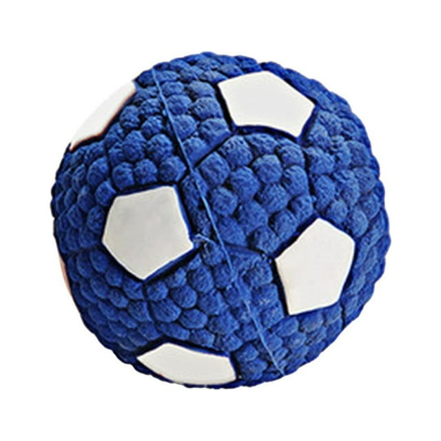 Mrmaere Pet Chew Toy - Pet Dog High Elastic Cotton Stuffed Ball Toy Sounding Soccer Rugby for Small Medium Dogs blue