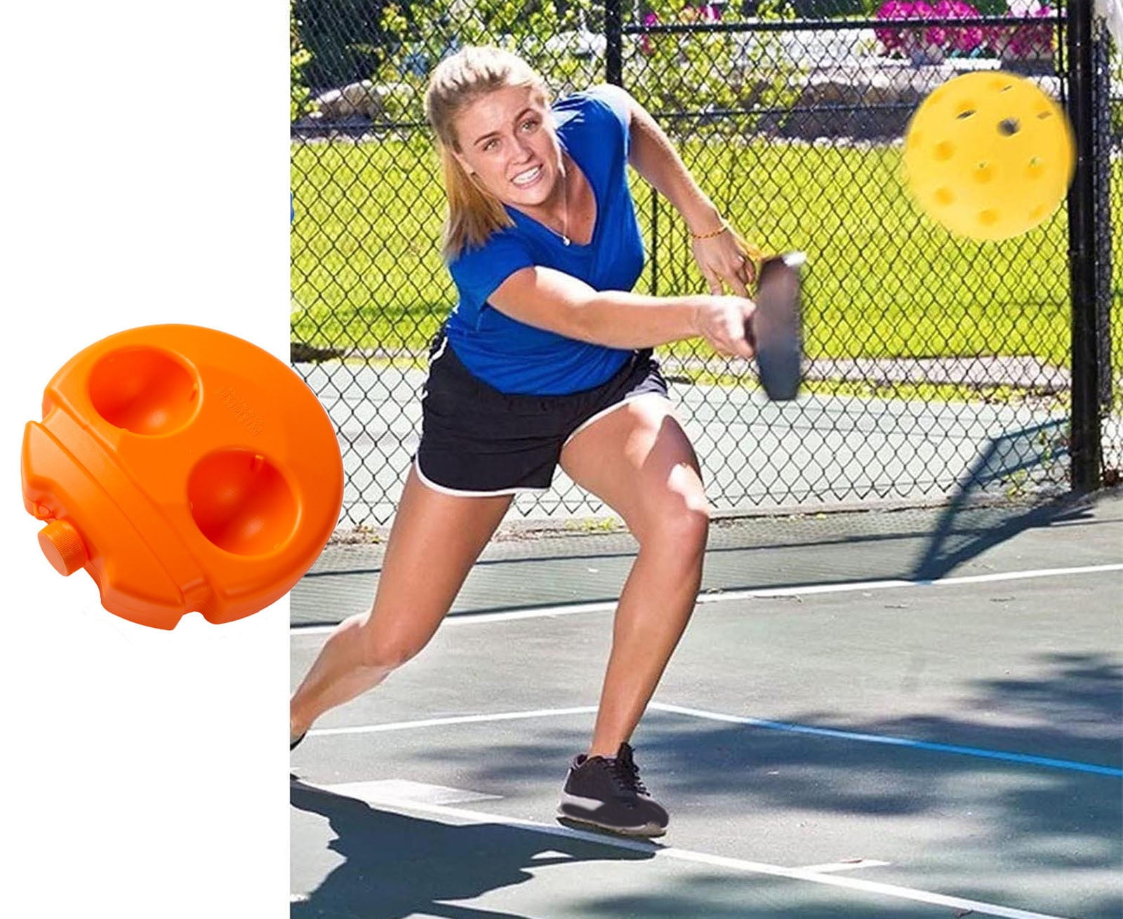 Mrmaere Portable Pickleball Practice Set with Ball and Cord; Pickleball