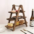 thumbnail image 1 of Mrmaere Wood 3 Tier Serving Tray Three Tiered Cupcake Stand,Floleo Rectangle Serving Platter Wooden Farmhouse, Party Serving Brown Decorative Tray Decor Foldable Picnic Snack Tray Brown, 1 of 9