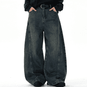 Mrmall Baggy Jeans for Men Y2K Vintage Hip Hop Wide Leg Jeans Skater Streetwear Loose Fit Casual Denim Jeans