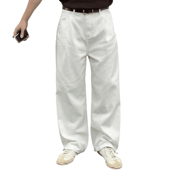 Mrmall Men's Wide Leg Regular Fit Y2K Jeans Hip Hop Streetwear Denim Jeans Casual Skate Trousers