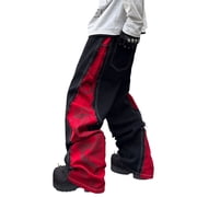 Mrmall Mens Baggy Jeans Hip Hop Y2K Denim Pants Wide Leg Patchwork Denim Jeans