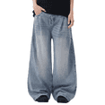 thumbnail image 1 of Mrmall Y2k Baggy Jeans for Men Hip Hop Plain Denim Pants Wide Leg Vintage Streetwear Jeans, 1 of 6