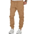 thumbnail image 1 of Mrrootc Men's Drawstring Elastic Waist Pockets Cargo Pants, 1 of 5