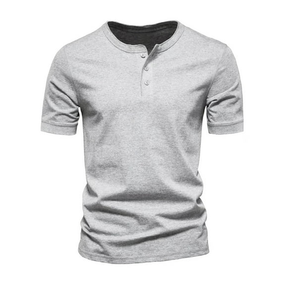 Mrrootc Men's Summer Short Sleeve Casual Button Henley T-Shirt Tops