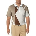 thumbnail image 1 of Mrrootc Men's Summer Turn-down Collar Short Sleeve Beach Printed 1/11 Zip T-Shirt Tops, 1 of 3